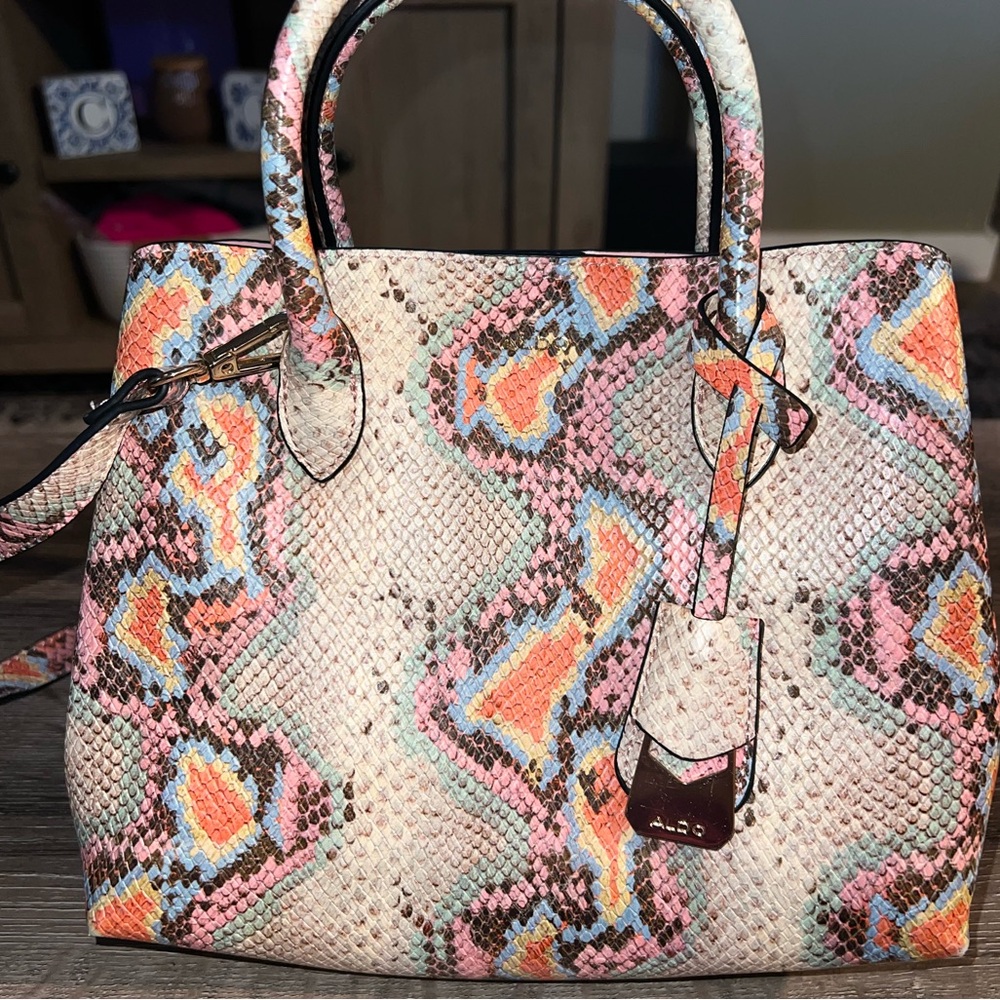 Aldo multi-color snake skin purse